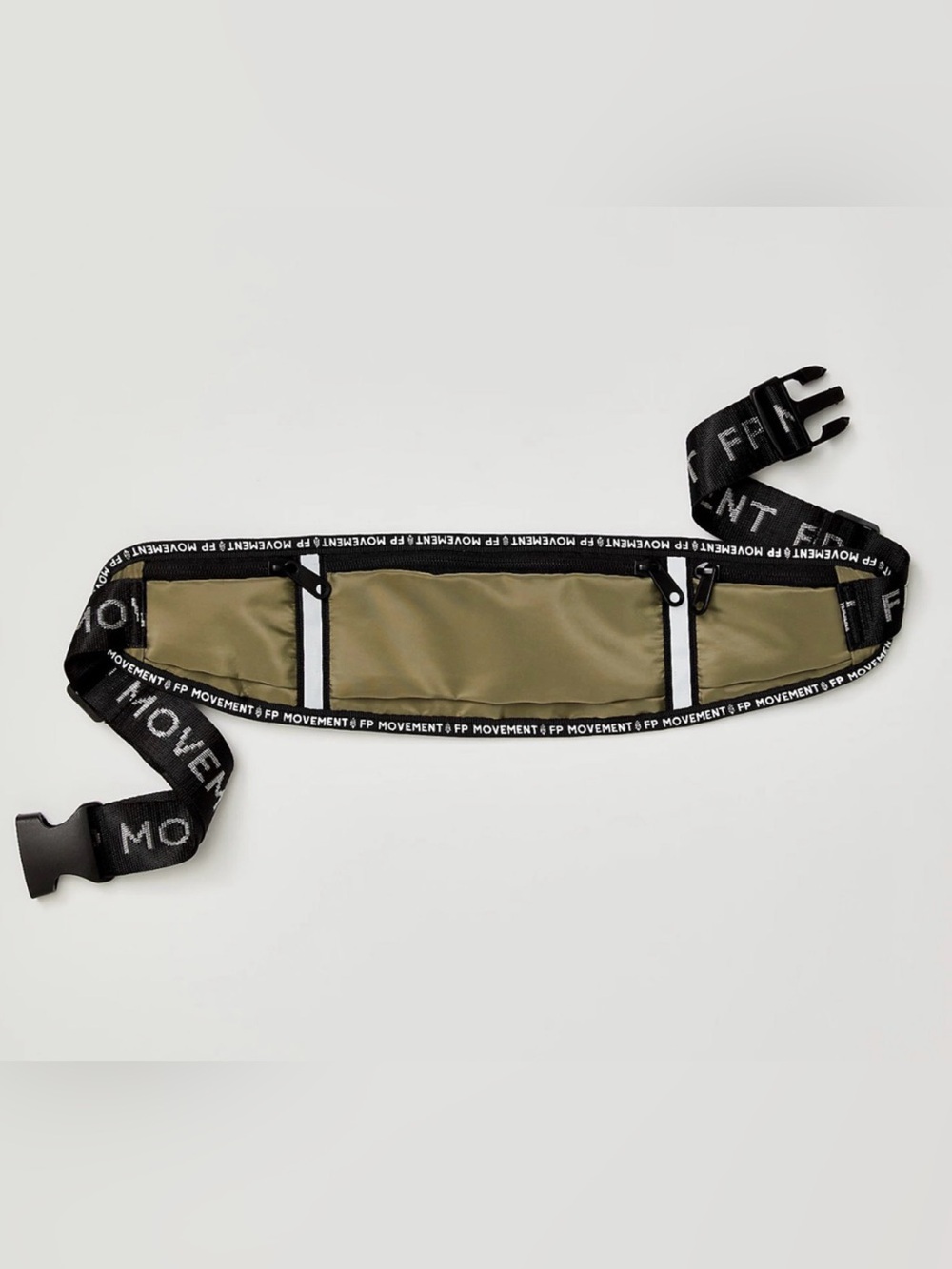NEW FREE PEOPLE FP MOVEMENT SAGE STONE 3 POCKET RUNNER BELT BAG